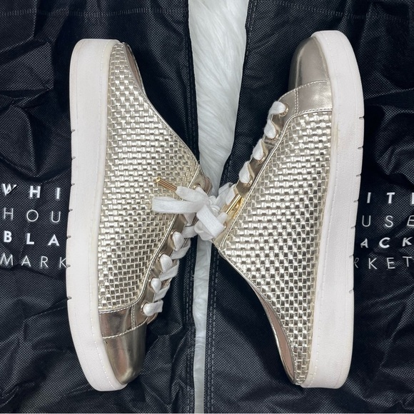 WHBM Gold Metallic Sneakers Mules Size 8 - Picture 6 of 11